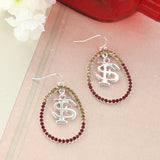 Florida State Crystal Loop Earrings