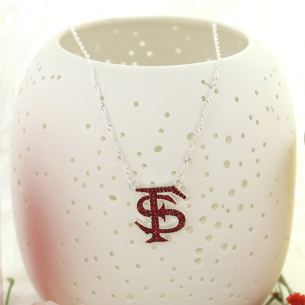 St. Louis Cardinals Glitter Heart Necklace