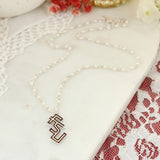 Florida State Enamel Logo & Pearl Necklace