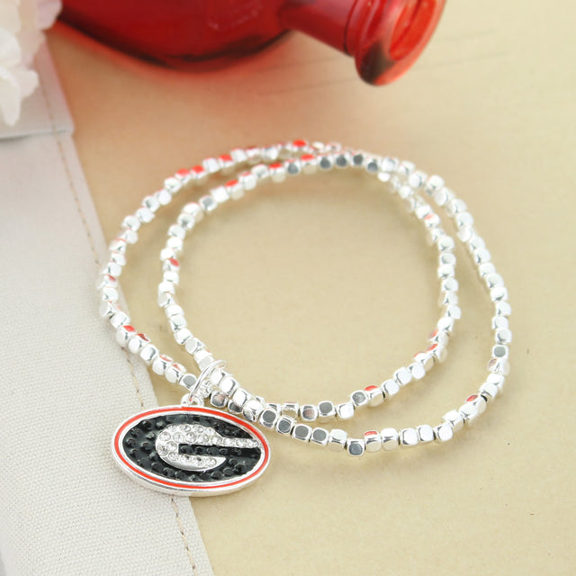 Georgia Crystal Logo Stretch Bracelet