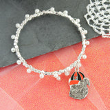 Georgia Enamel Logo & Pearl Bracelet