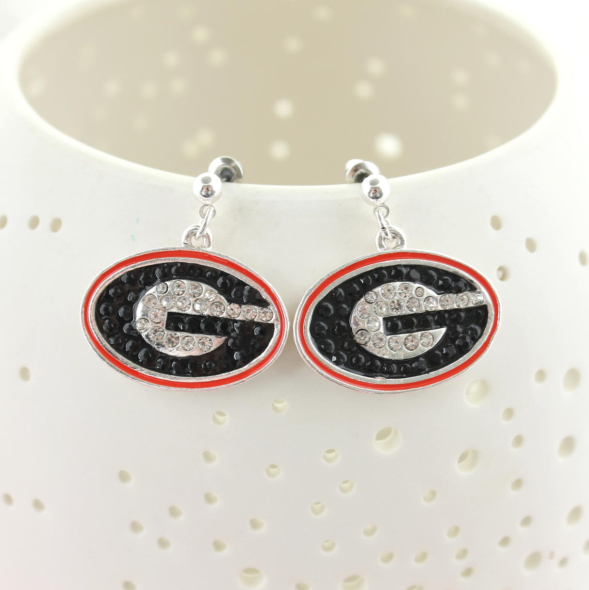 Georgia Crystal Logo Earrings