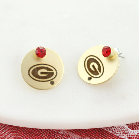 Georgia Logo Gold Disc Earring Jacket