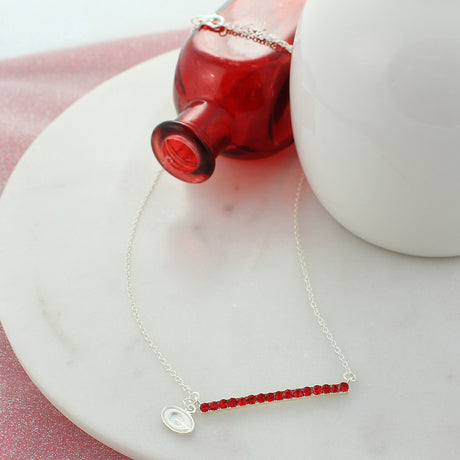 18” Georgia Logo & Crystal Bar Necklace