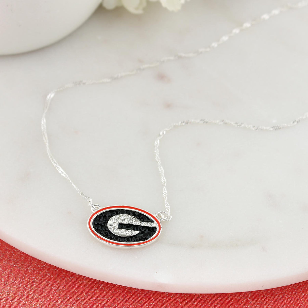 Georgia Crystal Logo Necklace