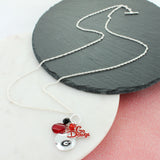 Georgia Logo Disc & Slogan Cluster Convertible Necklace