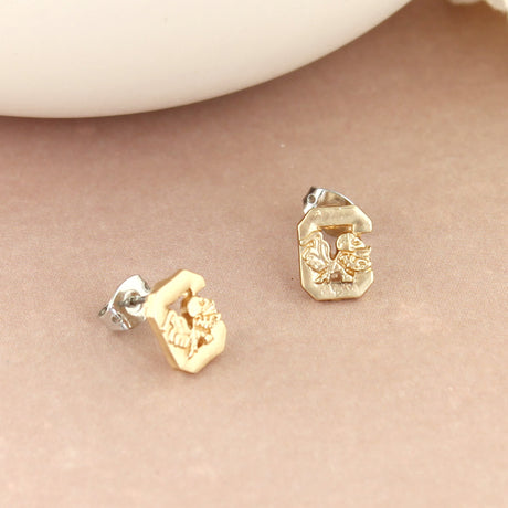 South Carolina Matte Gold Logo Stud Earrings