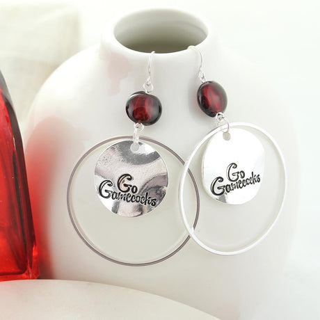 South Carolina Slogan Disc Earrings