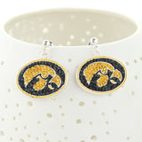 Iowa Crystal Logo Earrings