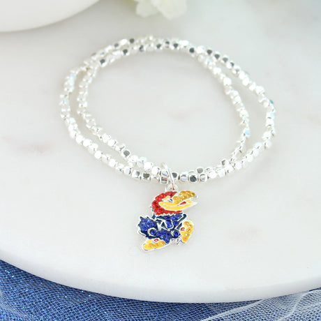 Kansas Jayhawks Crystal Logo Stretch Bracelet