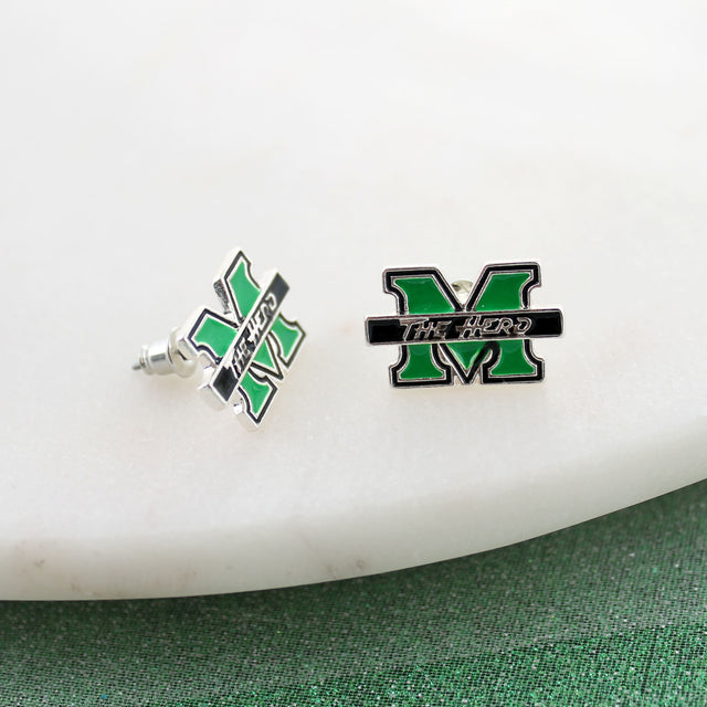 Marshall Enamel Logo Stud Earrings