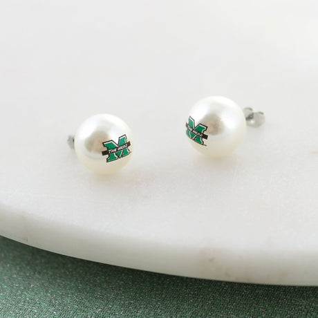 Marshall Logo Pearl Stud Earrings