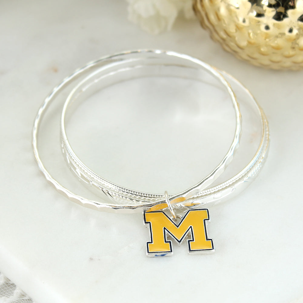 Michigan Logo Bangle Bracelets