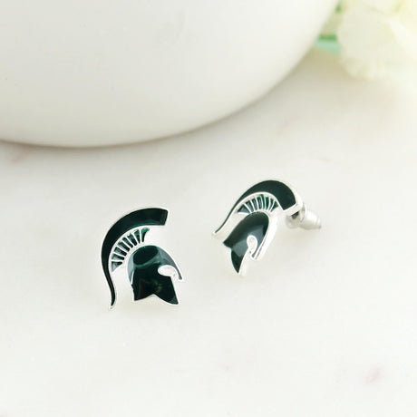 Michigan State Enamel Logo Stud Earrings