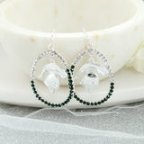 Michigan State Crystal Loop Earrings