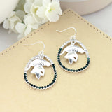 Michigan State Crystal Loop Earrings