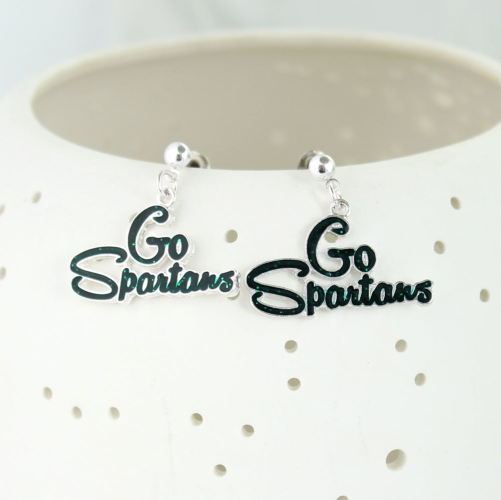 Michigan State Slogan Earrings