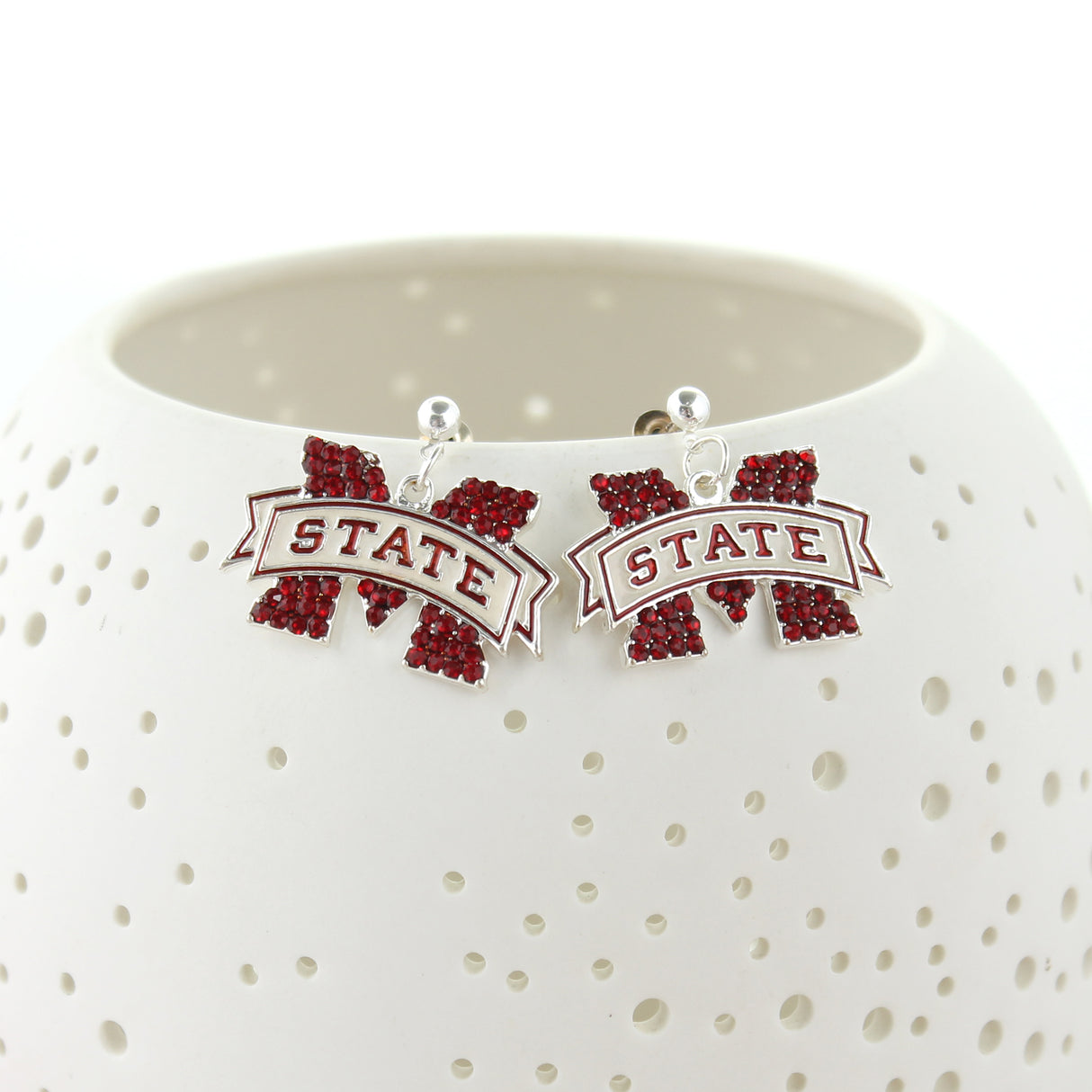 Mississippi State Crystal Logo Earrings