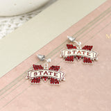 Mississippi State Crystal Logo Earrings