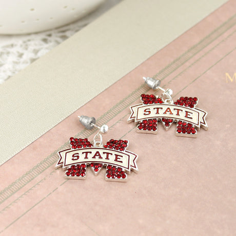 Mississippi State Crystal Logo Earrings