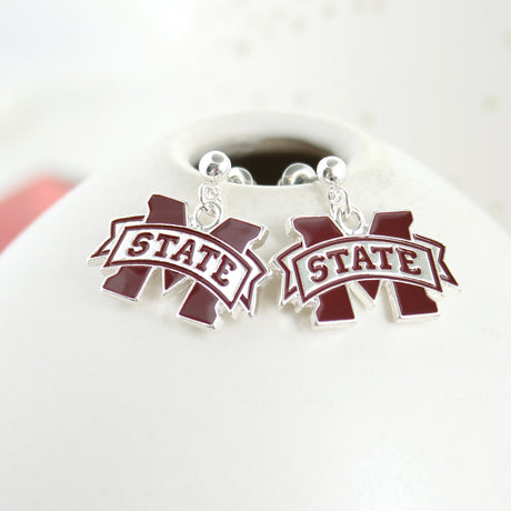 Mississippi State Enamel Logo Earrings