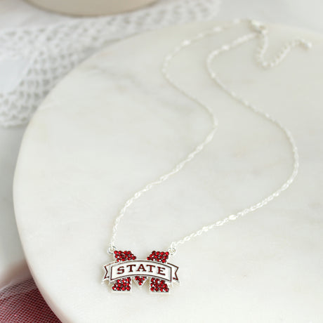 Mississippi State Crystal Logo Necklace