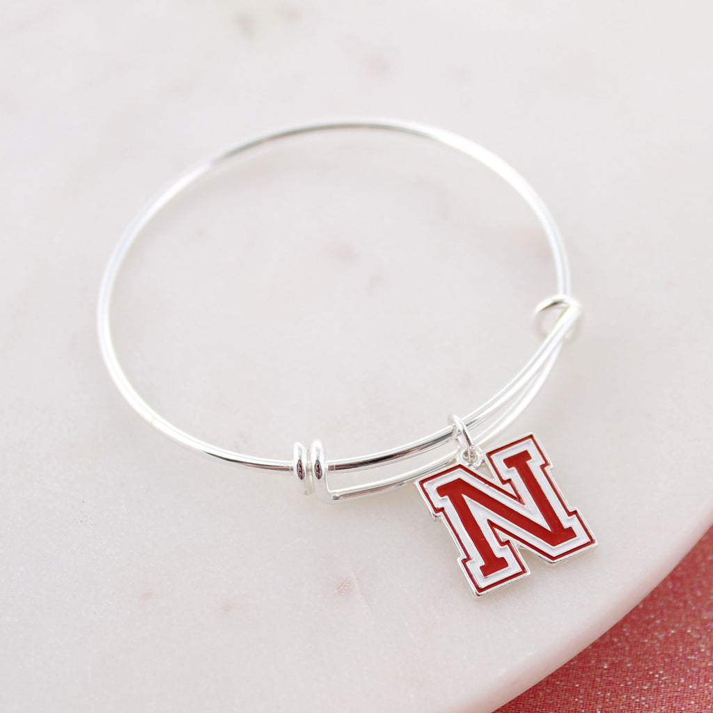 Nebraska Enamel Logo Wire Bracelet