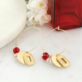 Ohio State Matte Gold Logo Hoop Earrings