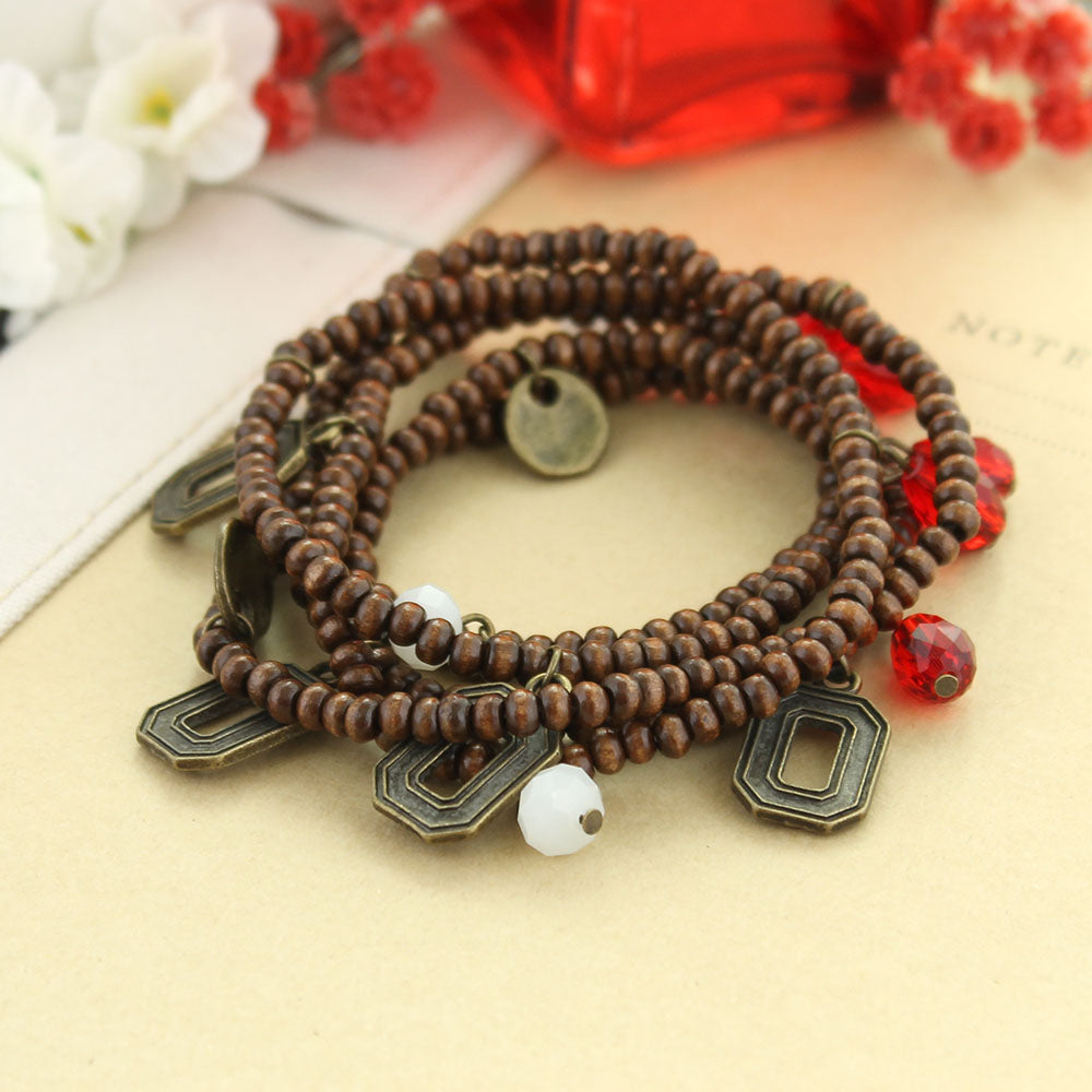 Ohio State Wood Bead Stretch Necklace/Bracelet