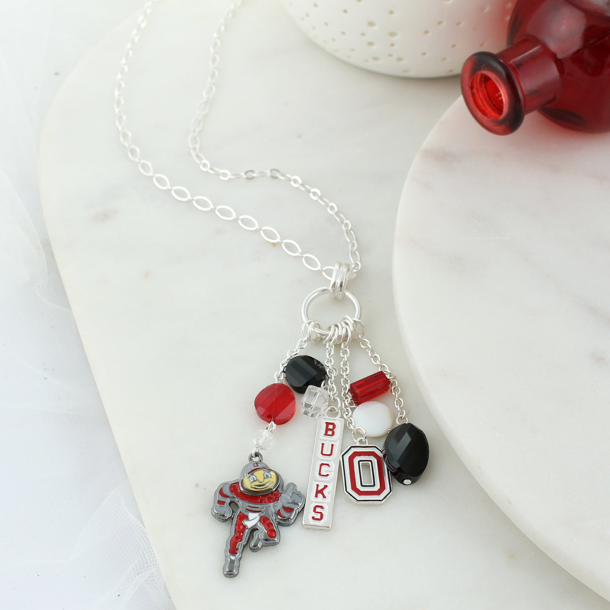 Ohio State Cluster Necklace