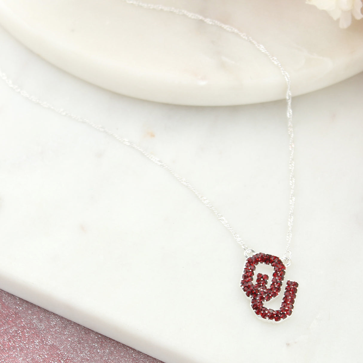 Oklahoma Crystal Logo Necklace