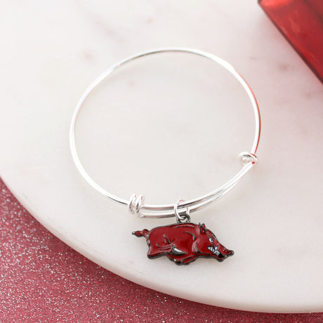 Arkansas Enamel Logo Wire Bracelet