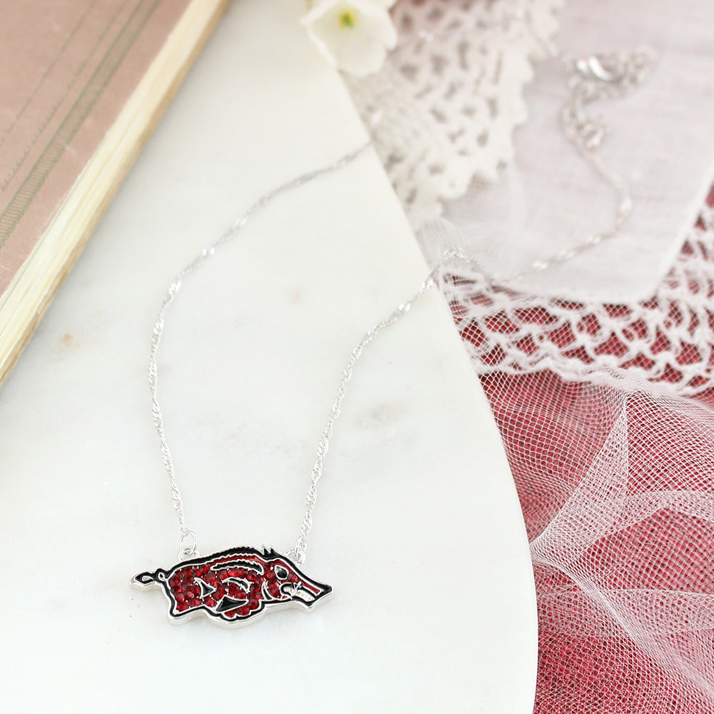 Arkansas Crystal Logo Necklace