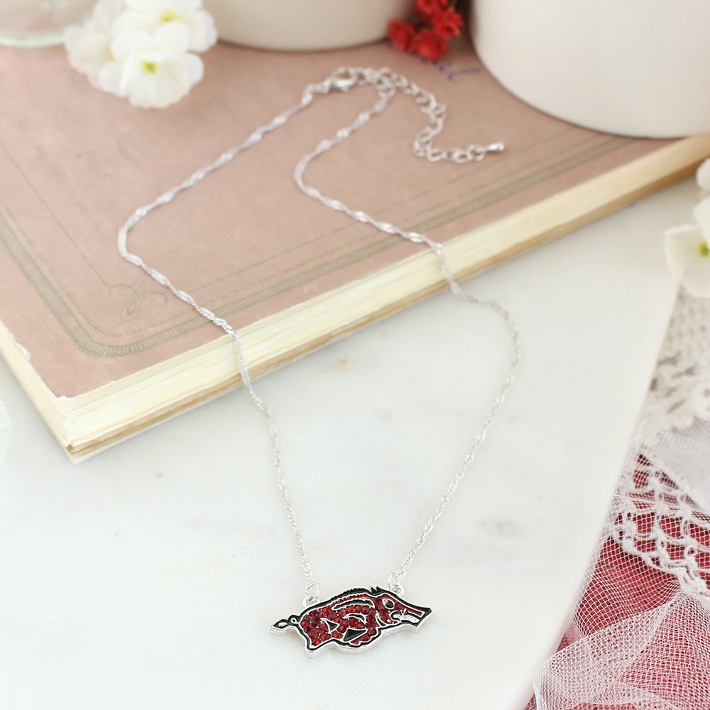 Arkansas Crystal Logo Necklace