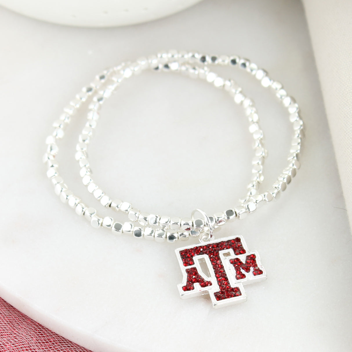 Texas A&M Crystal Logo Stretch Bracelet