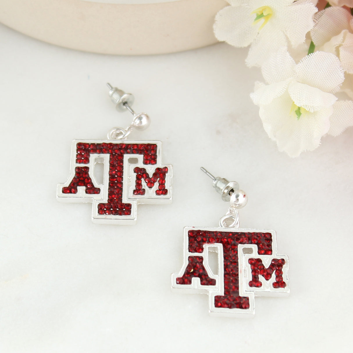 Texas A&M Crystal Logo Earrings