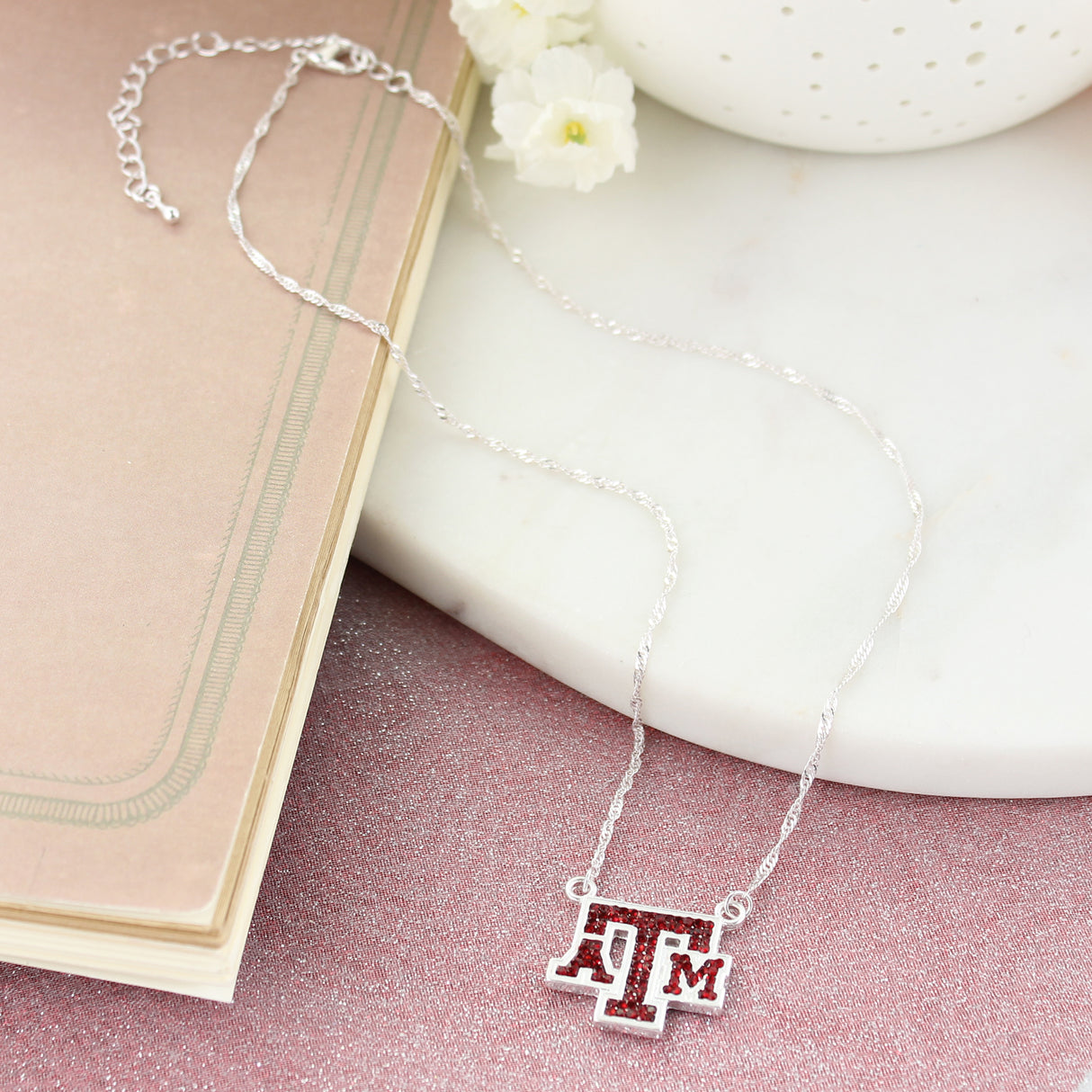 Texas A&M Crystal Logo Necklace