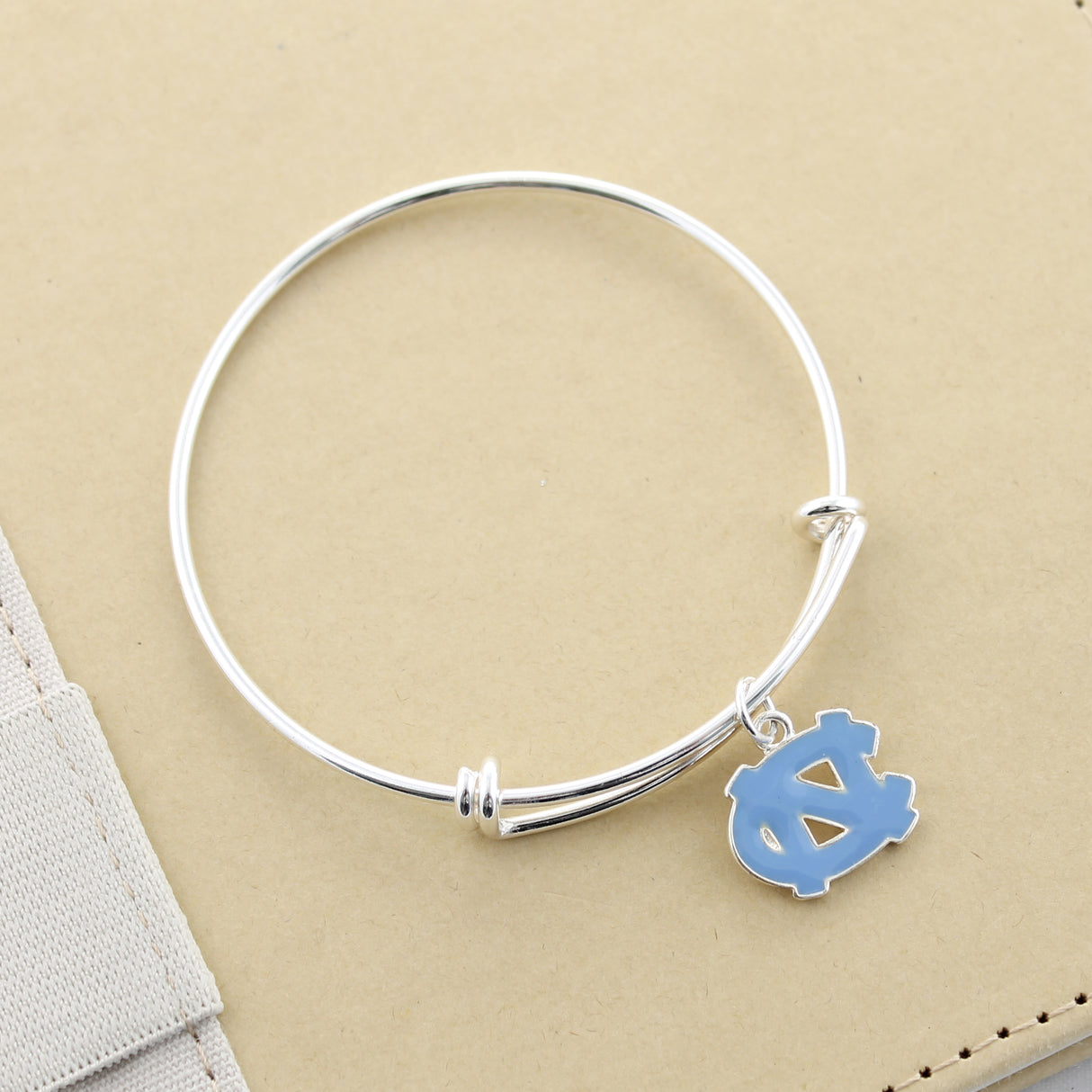 North Carolina Enamel Logo Wire Bracelet