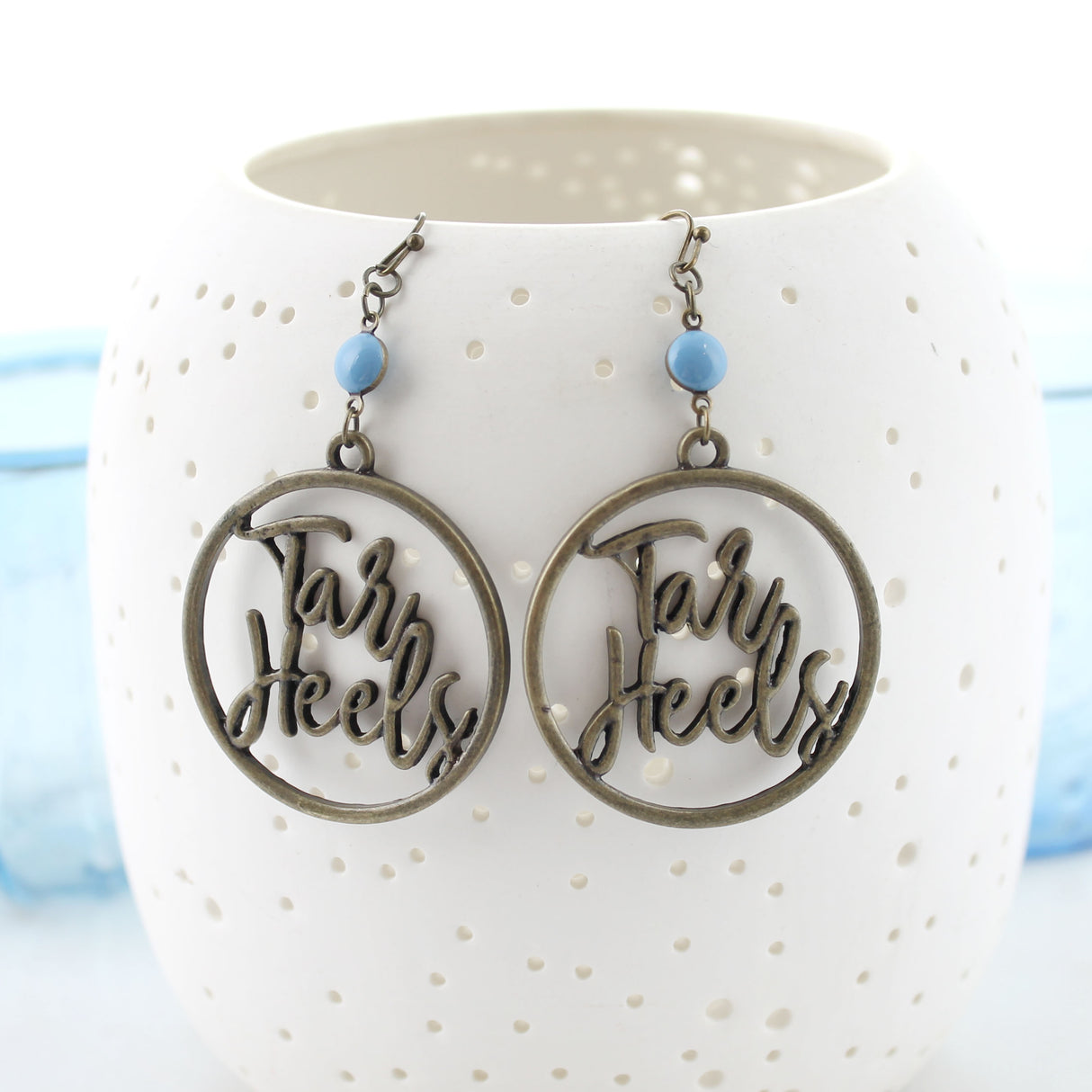 North Carolina Vintage Style Cutout Slogan Earrings