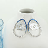 North Carolina Crystal Loop Earrings