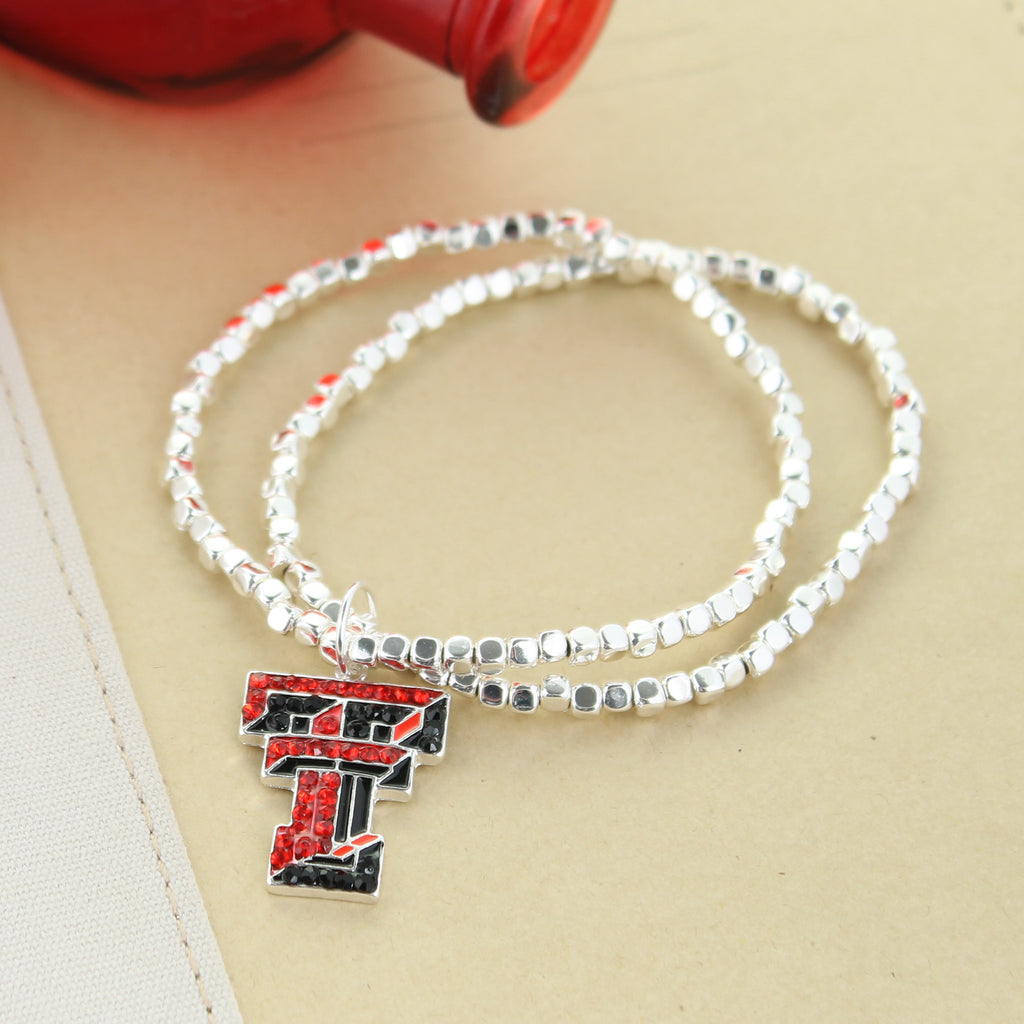 Texas Tech Crystal Logo Stretch Bracelet