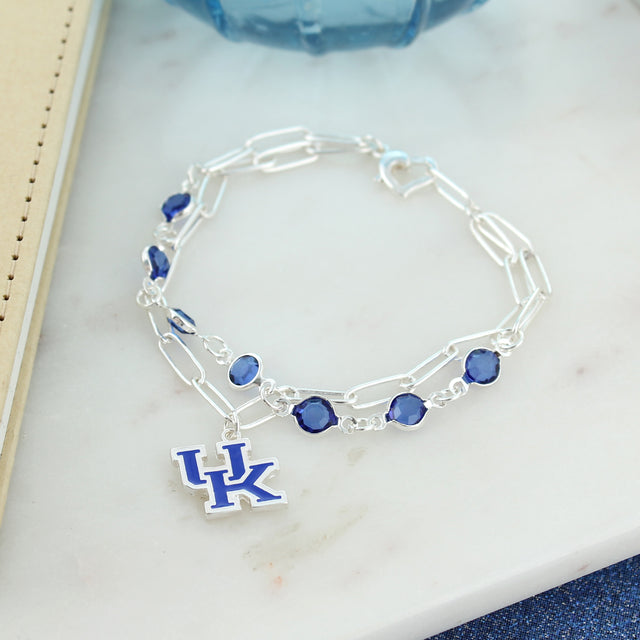 Kentucky Paperclip Chain & Enamel Logo Bracelet