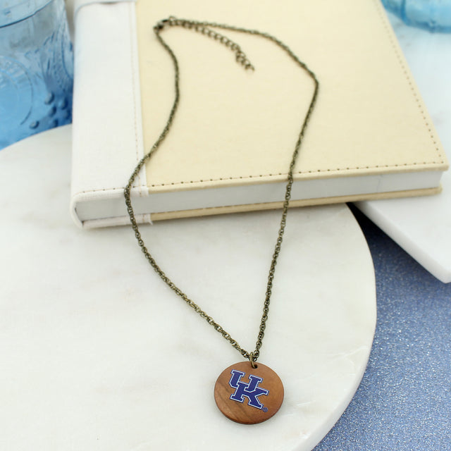 18 - 21” Kentucky Logo Wood Disc Necklace