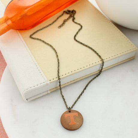 18 - 21” Tennessee Logo Wood Disc Necklace