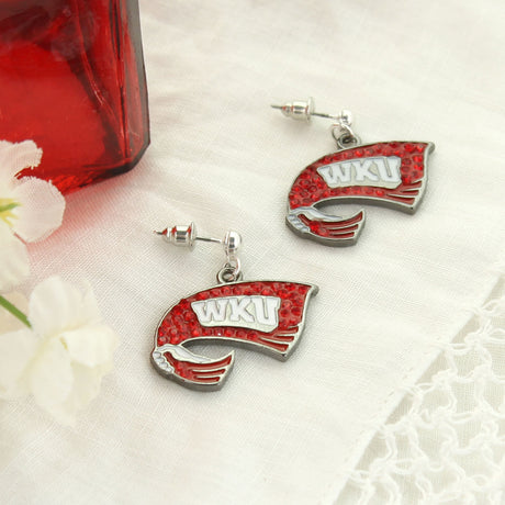 Western Kentucky Crystal Logo Earrings