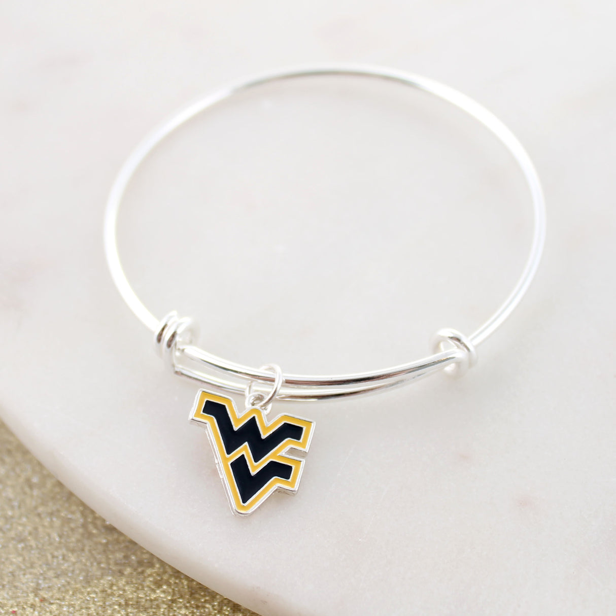 West Virginia Enamel Logo Wire Bracelet