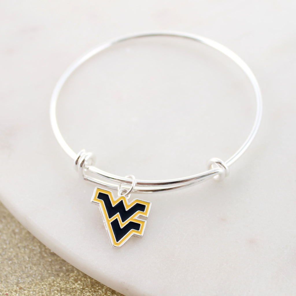 West Virginia Enamel Logo Wire Bracelet