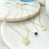 16” - 20” West Virginia Matte Gold Logo Trio Necklace Set