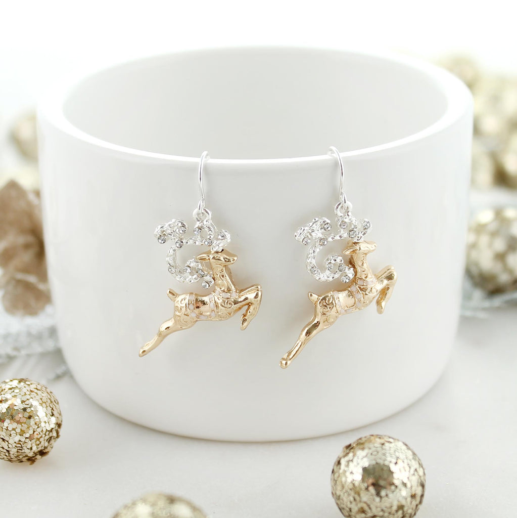 Coming Soon! Gold & Silver Reindeer Earrings