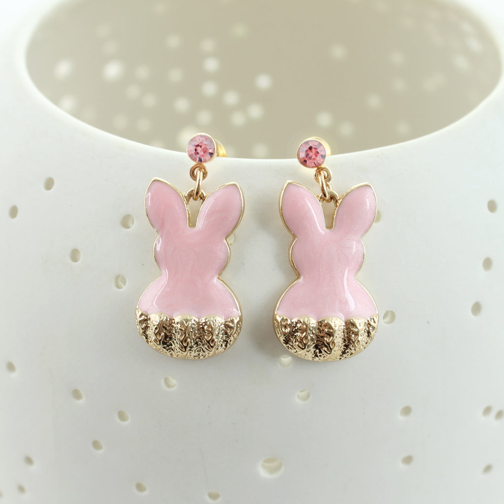Gold Dipped Bunny Earrings